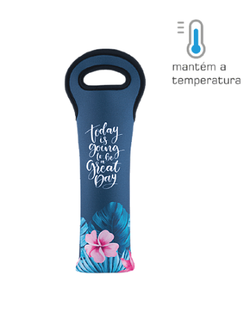 Porta Garrafa  em Neoprene Boccati (flores)