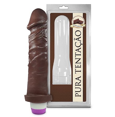 Pênis Aromático com vibro | 18 X 4,4 cm | Chocolate