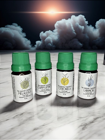Kit com 4 óleos essenciais cada frasco 10ml