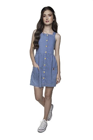 Vestido Abotoamento Jeans Comfort