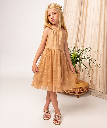 Vestido Festa Dourado