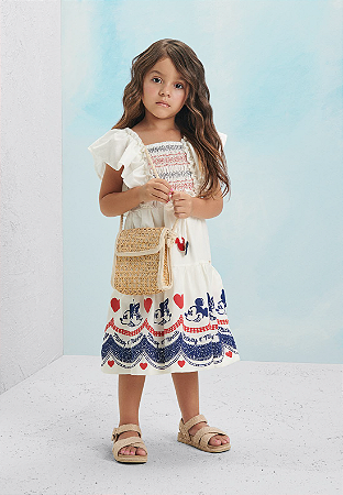 Vestido Tricoline Off Disney
