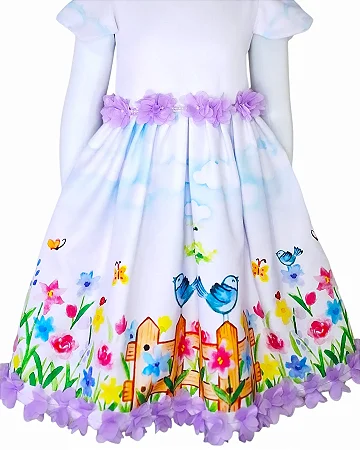 Vestido Infantil Temático Jardim