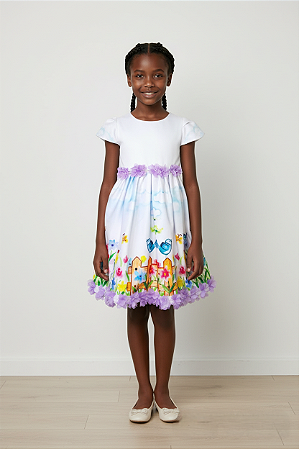Vestido Infantil Temático Jardim