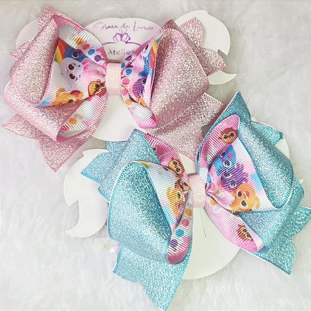 Laçarote Infantil Bolofofos com fita de cetim lurex