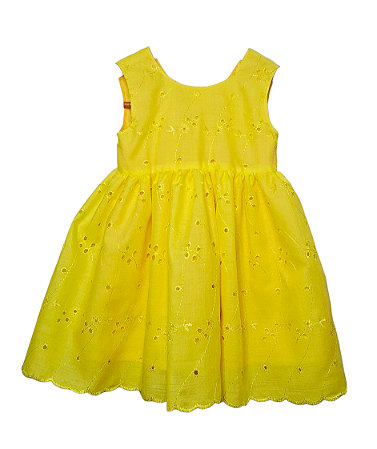 Vestido laise amarelo claro (6 meses)