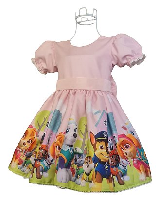 Vestido Infantil temático inspiração Patrulha Canina