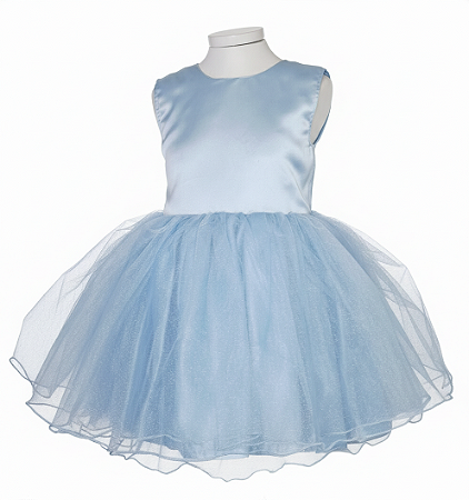 Vestido Infatil Tulê Azul