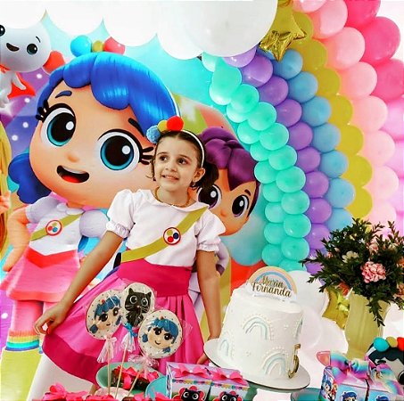 Vestido Infantil Festa Vera E O Reino Do Arco-ír