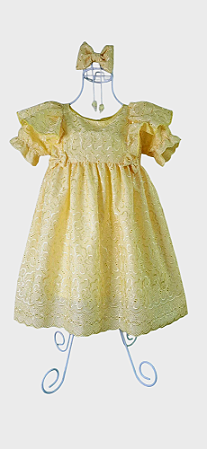 Vestido Infantil Laise Amarelo