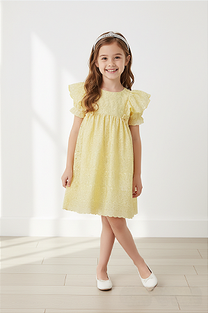 Vestido Infantil Laise Amarelo