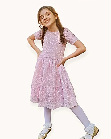 Vestido Infantil Laise Rosa