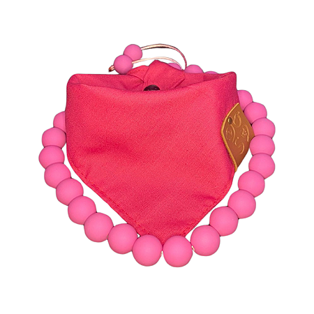Bandana e Colar Pet Rosa