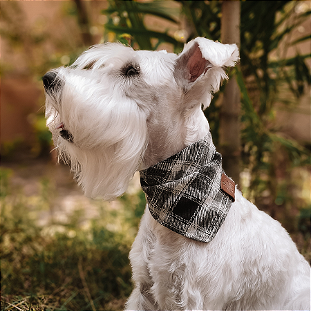 Bandana Pet Xadrez Preto e Branco