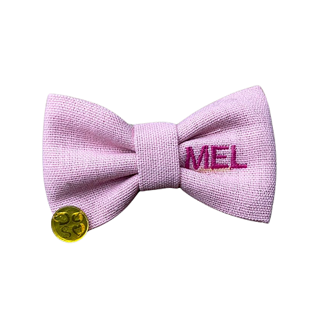 Lacinho rosa bebe com nome bordado