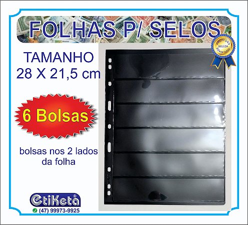 FOLHAS - Para selos - 6 bolsas