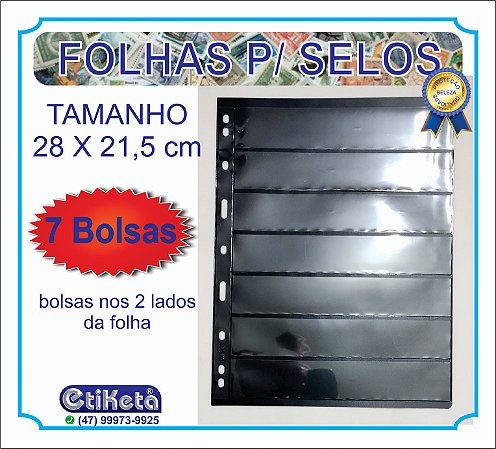 FOLHAS - Para selos - 7 bolsas