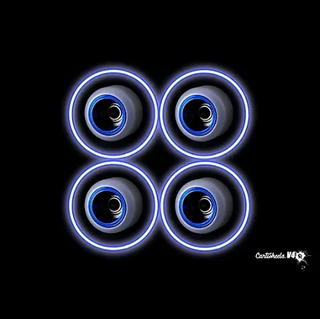 Cartwheels White VR4 Classic (7.5mm) - Blue Aluminum Core