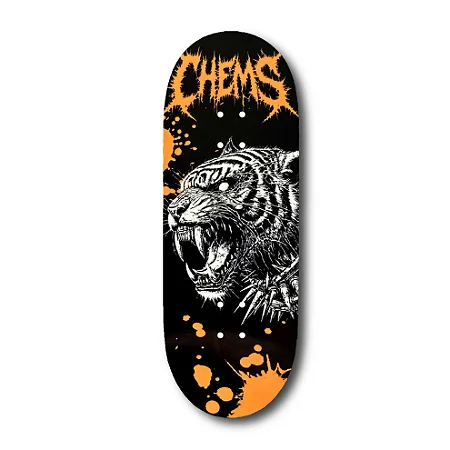Deck Chems Orange “Spike Tiger”- 34mm x 96mm Mid Pro Popsicle