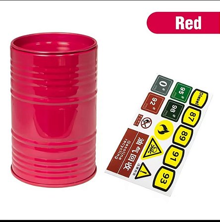 Mini Tambor de Metal (Vermelho) 9,5cm X 6cm