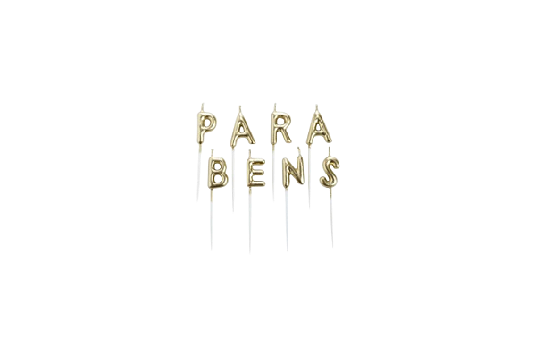 VELA PARABENS DOURADA