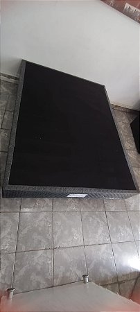 CAMA BOX DE CASAL TAMANHO NA COR CINZA