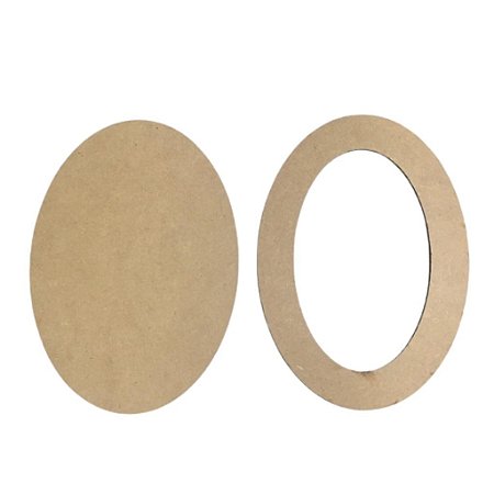 Quadro MDF Oval moldura Laser c/ Fundo - 20/25/30cm