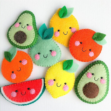 Frutas baby em feltro arte com feltro 50 peças