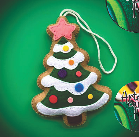 Pingente natal cute arte com feltro com marcação fácil costurar