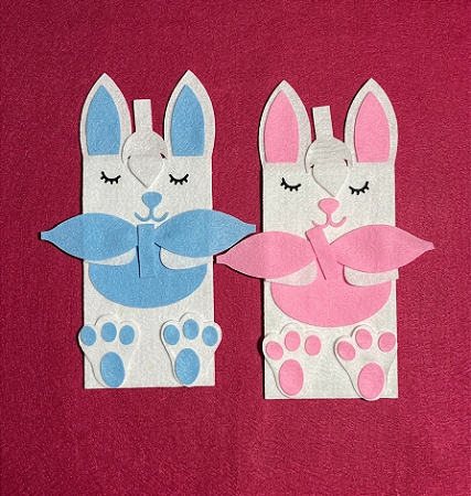 Sacola coelho da pascoa para barra de chocolate