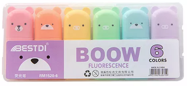 Kit Mini Marca Texto Boow Ursinhos