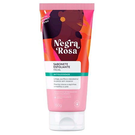 Sabonete Esfoliante Facial Antioleosidade Negra Rosa 150g