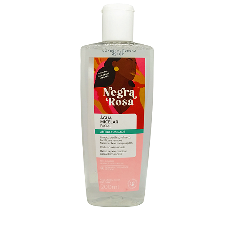 Água Micelar Facial Antioleosidade Negra Rosa 200ml