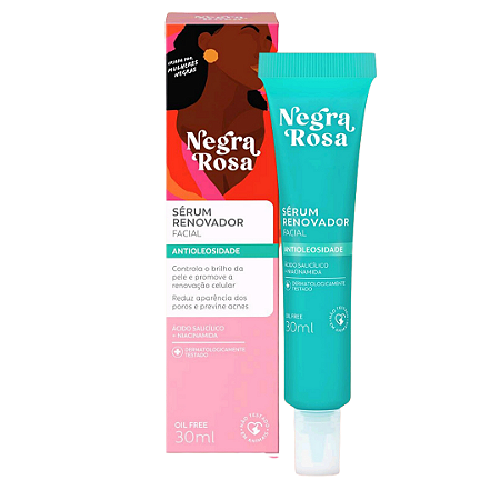 Serum Renovador Facial Antioleosidade Negra Rosa 30ml