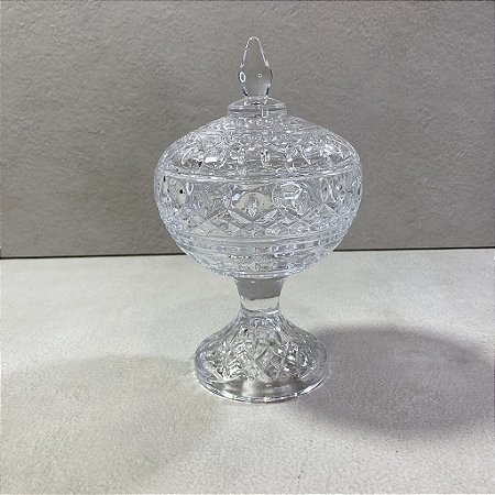 Bomboniere de Cristal Wolff LYS c/Pé 18x11cm