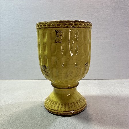 Vaso de Cerâmica Amarelo Médio