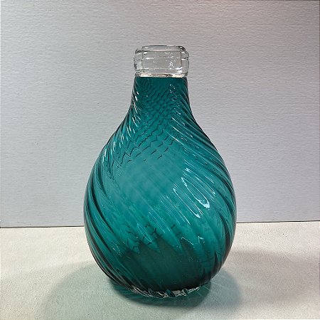 Vaso de Vidro Decorativo Verde Água Mod.1