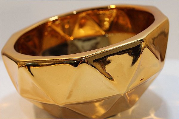 Floreira de Cerâmica Geométrica Bronze
