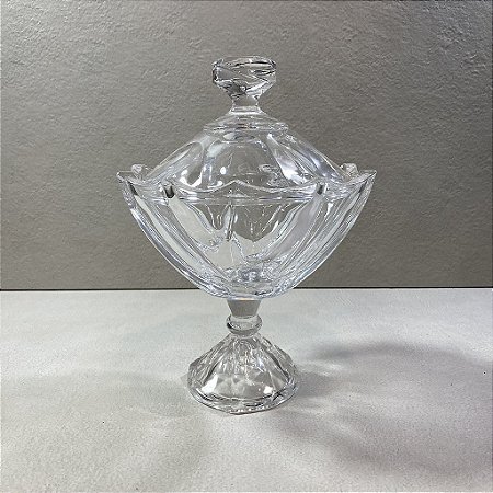 Bomboniere de Vidro Transparente com Pé