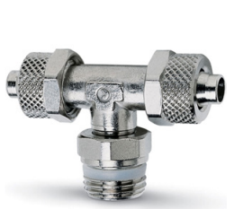 CONEXAO TEE ROSCA CENTRAL G1/8 P/ TUBO 6MM - COD 1431 6/4-1/8