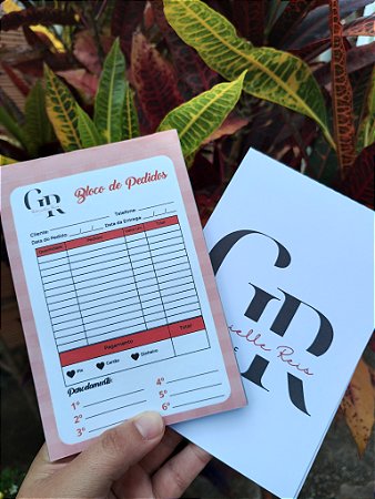 Bloco de Pedidos Autocopiativo Personalizado Tamanho A6 Com 50 Folhas
