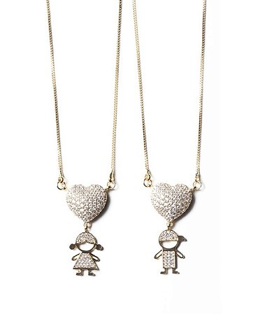 Colar Coração Cravejado