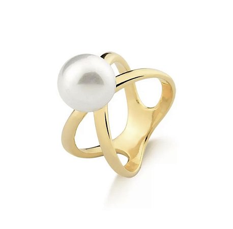 Anel Solitário Pérolas Tam 14