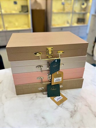 Maleta G Para Semijoias e Pratas Rosa