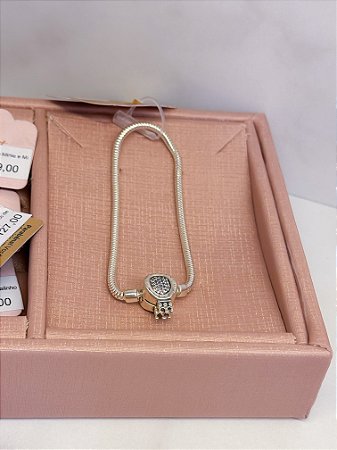 Pulseira Berloque Coroa 16cm