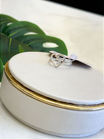 Anel Coração Prata 925