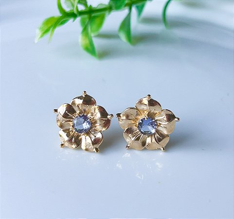 Brinco Flor Ametista