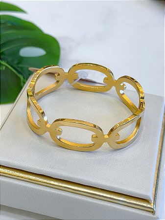 Bracelete Dourado Elos