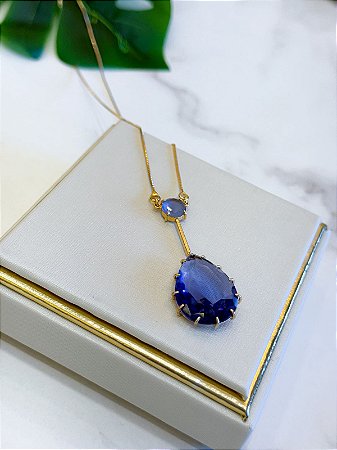 Colar Tanzânita Gota
