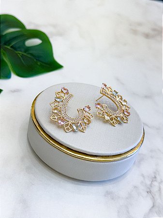 Brinco Pedras Coloridas